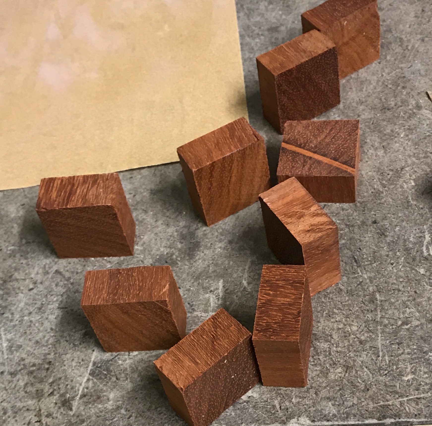 Nine blocks cut square